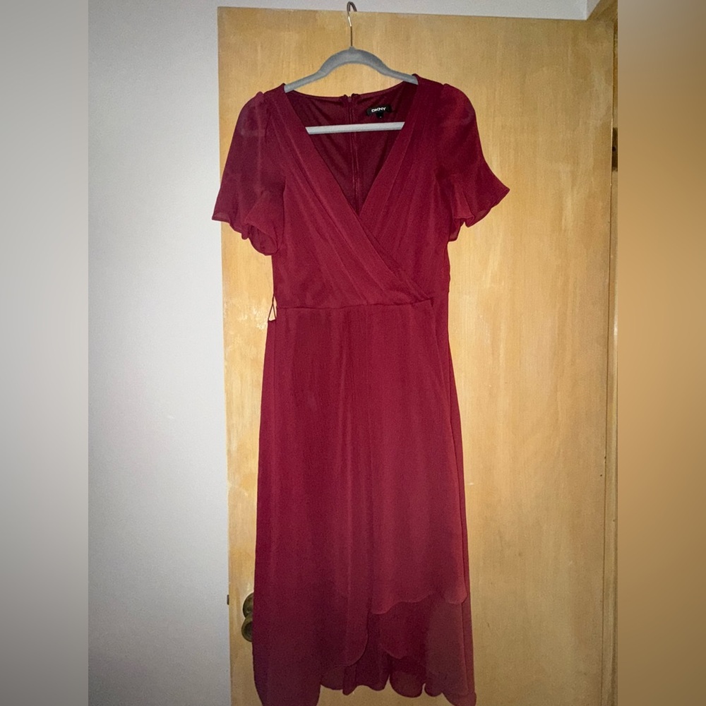 DKNY Red/burgundy midi dress